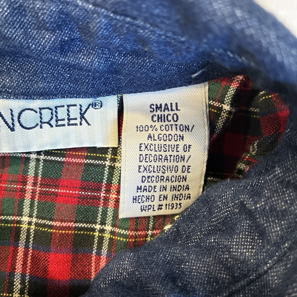 Cabin Creek Button Up Shirt Women's Small School Teacher Core Embroidered Plaid - Picture 9 of 11